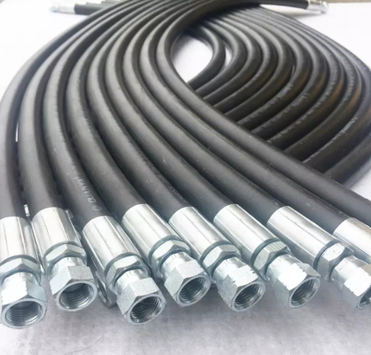 تعزيز المنسوجات خرطوم المطاط الهيدروليكي أنبوب النفط مقاومة الضغط المنخفض SAE100 R6 EN854 R6